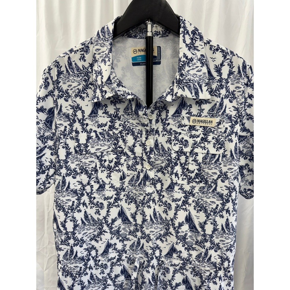 Magellan Outdoors Southern Summer Sailboat Print Fishing Shirt Dress Sz XXL - Picture 9 of 16